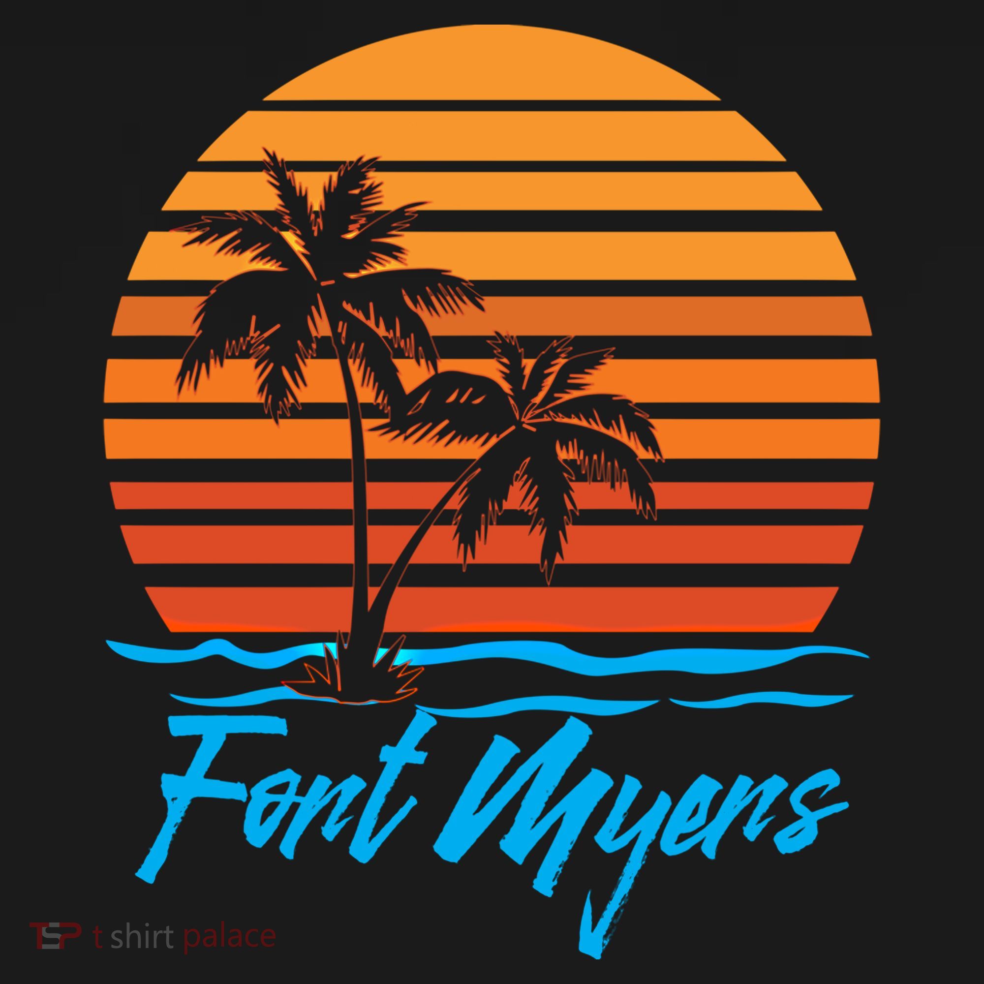 Fort Myers Sunset Palm Trees Beach Vacation Tourist Funny Gift Ornament