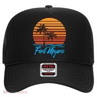 Fort Myers Sunset Palm Trees Beach Vacation Tourist Funny Gift Hat thumb 0