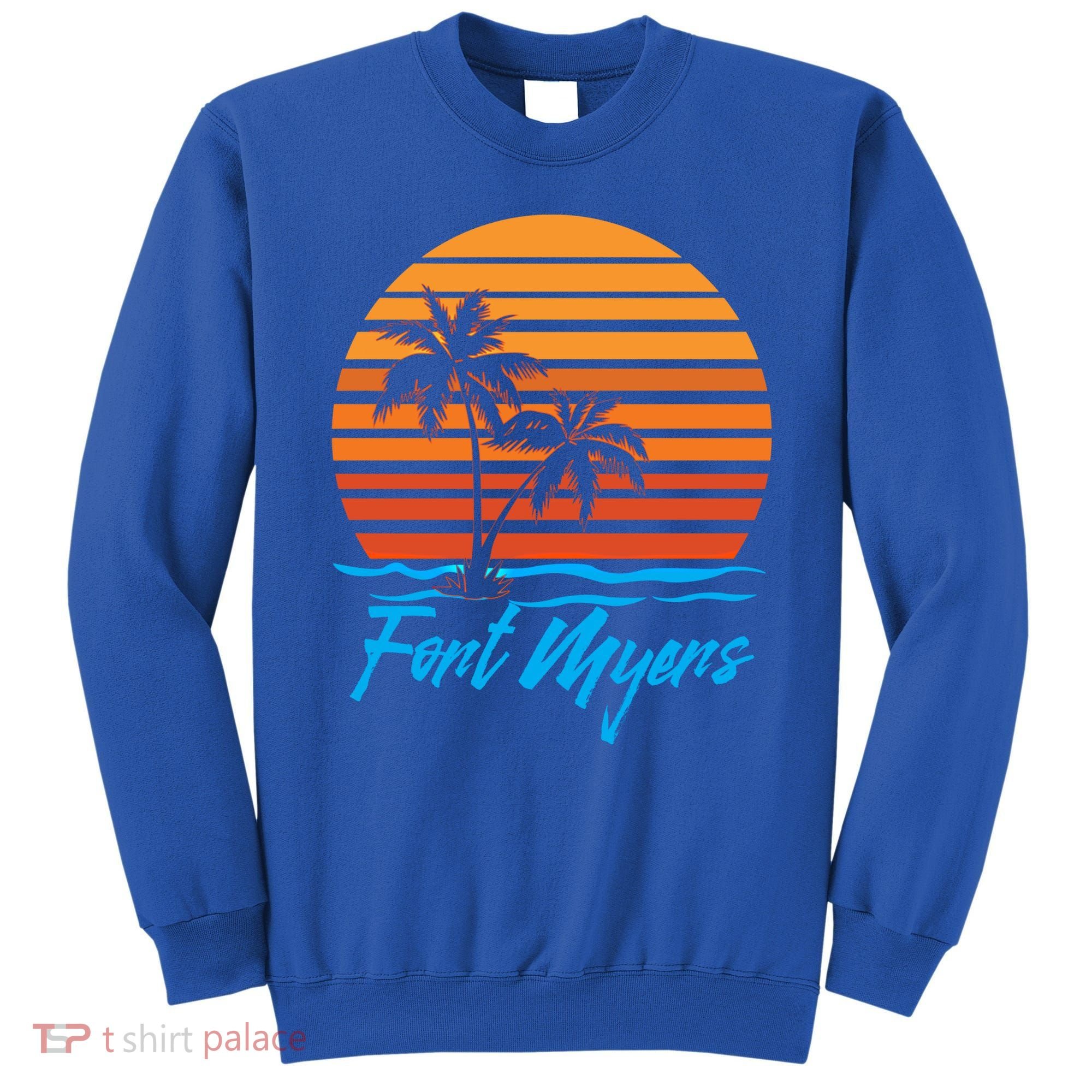 Fort Myers Sunset Palm Trees Beach Vacation Tourist Funny Gift Sweatshirt