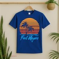 Fort Myers Sunset Palm Trees Beach Vacation Tourist Funny Gift T-Shirt thumb 2