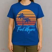 Fort Myers Sunset Palm Trees Beach Vacation Tourist Funny Gift T-Shirt thumb 4