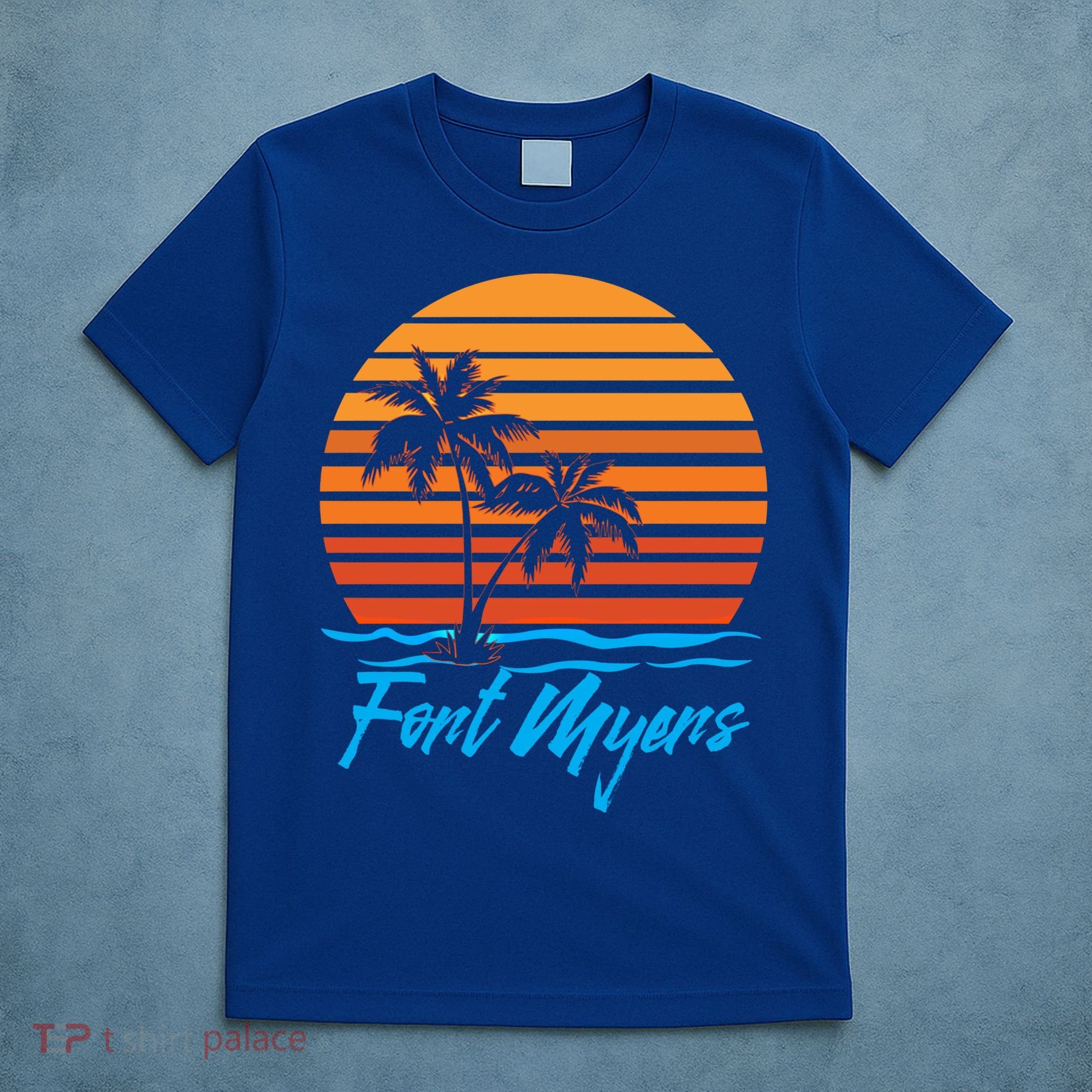 Fort Myers Sunset Palm Trees Beach Vacation Tourist Funny Gift T-Shirt