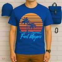 Fort Myers Sunset Palm Trees Beach Vacation Tourist Funny Gift T-Shirt thumb 6