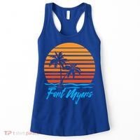 Fort Myers Sunset Palm Trees Beach Vacation Tourist Funny Gift Women's Tank Top thumb 0