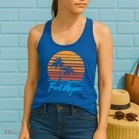Fort Myers Sunset Palm Trees Beach Vacation Tourist Funny Gift Women's Tank Top thumb 2