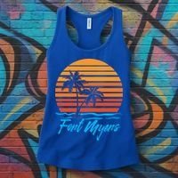 Fort Myers Sunset Palm Trees Beach Vacation Tourist Funny Gift Women's Tank Top thumb 3