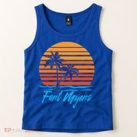 Fort Myers Sunset Palm Trees Beach Vacation Tourist Funny Gift Tank Top thumb 2