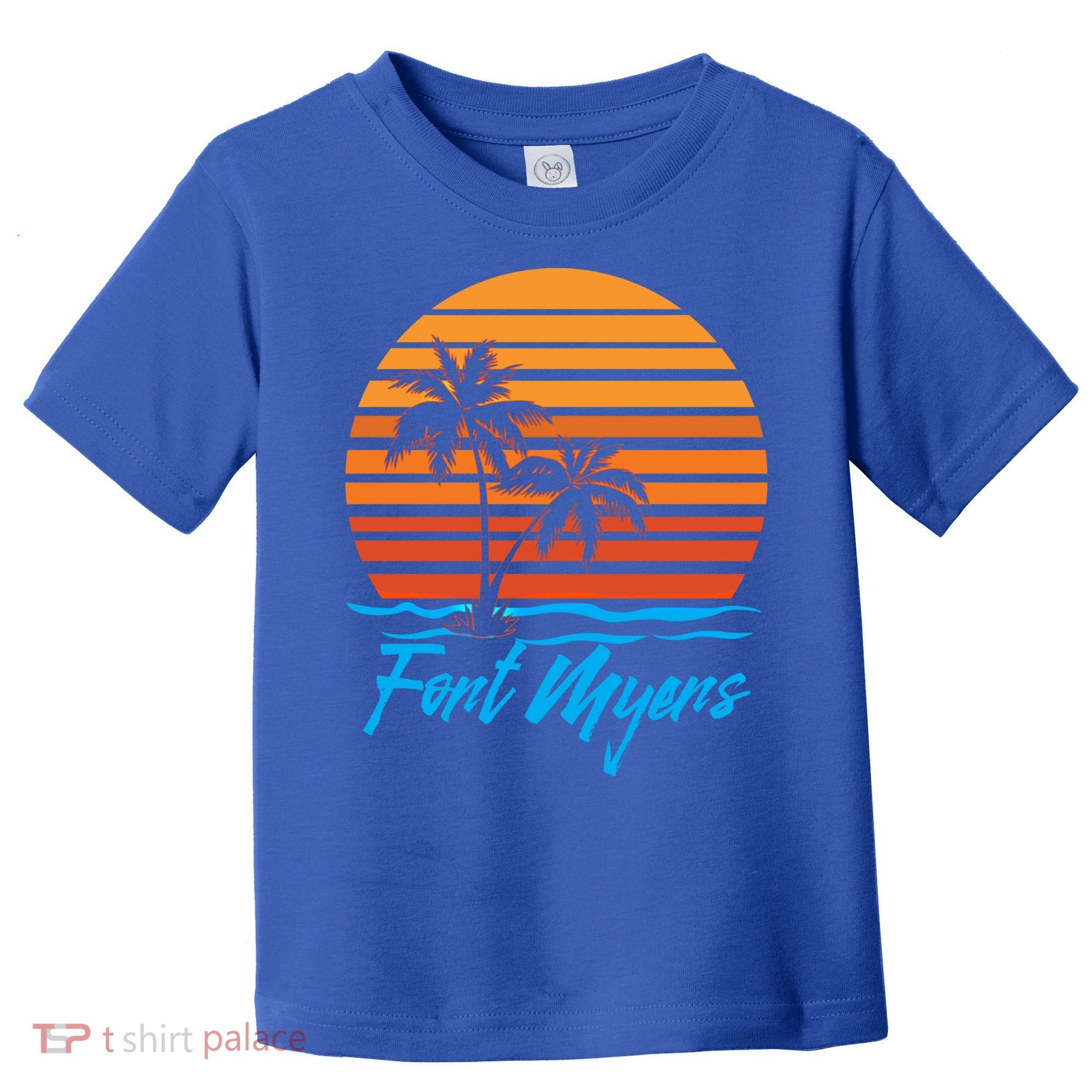 Fort Myers Sunset Palm Trees Beach Vacation Tourist Funny Gift Toddler T-Shirt