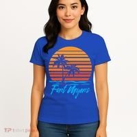 Fort Myers Sunset Palm Trees Beach Vacation Tourist Funny Gift Women's T-Shirt thumb 4
