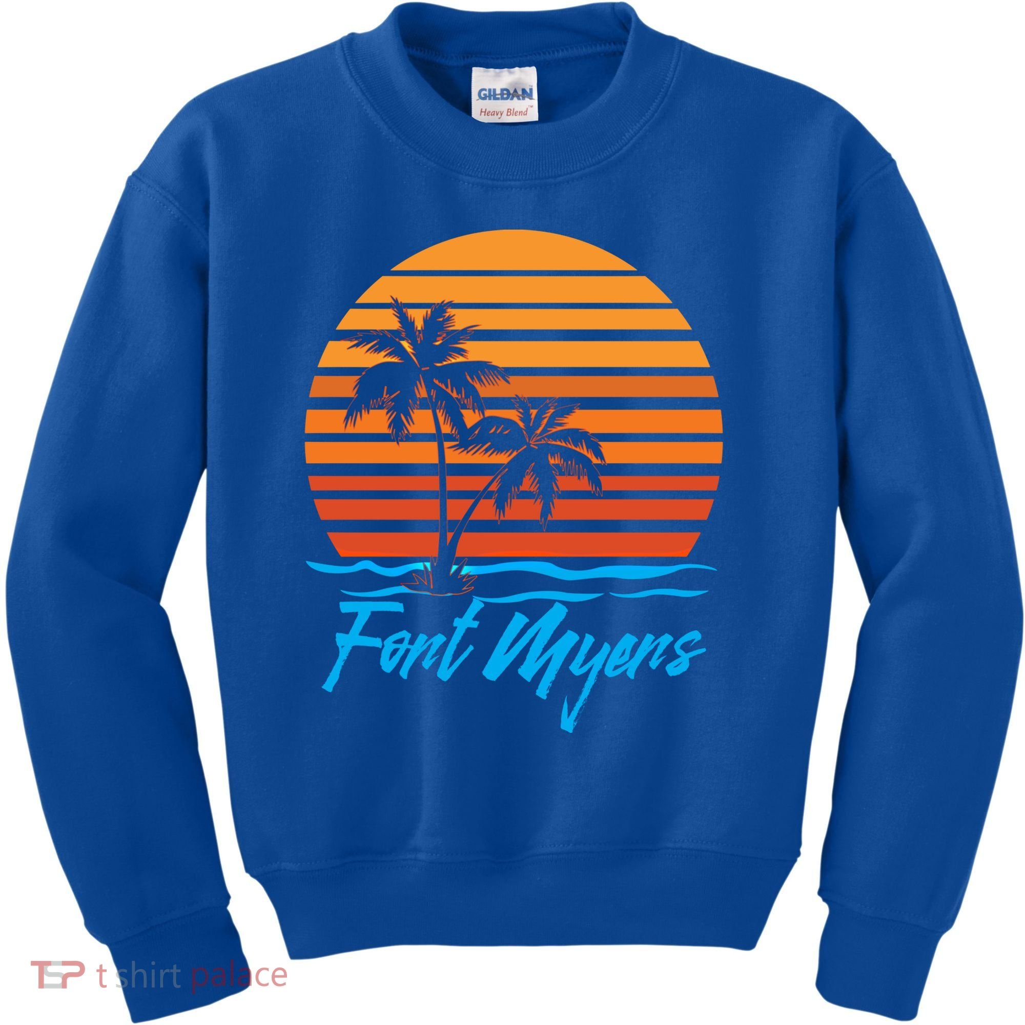 Fort Myers Sunset Palm Trees Beach Vacation Tourist Funny Gift Kids Sweatshirt