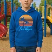 Fort Myers Sunset Palm Trees Beach Vacation Tourist Funny Gift Kids Hoodie thumb 2