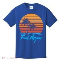 Fort Myers Sunset Palm Trees Beach Vacation Tourist Funny Gift Kids T-Shirt thumb 0