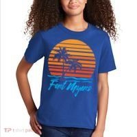 Fort Myers Sunset Palm Trees Beach Vacation Tourist Funny Gift Kids T-Shirt thumb 2