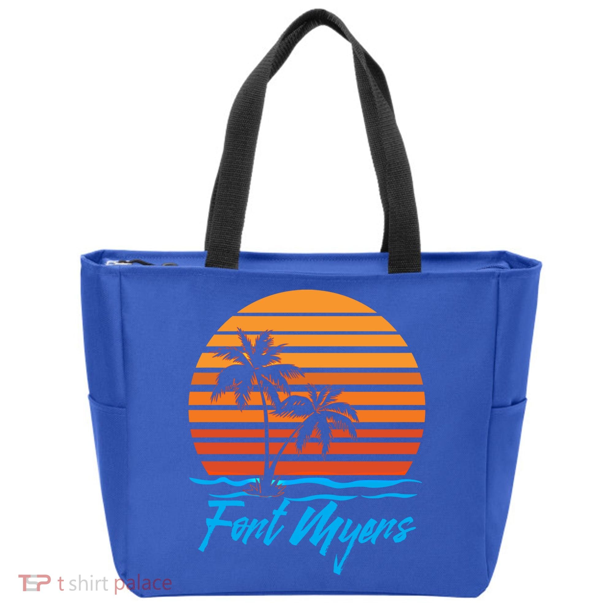 Fort Myers Sunset Palm Trees Beach Vacation Tourist Funny Gift Tote Bag