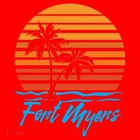 Fort Myers Sunset Palm Trees Beach Vacation Tourist Funny Gift Santa Hat thumb 1
