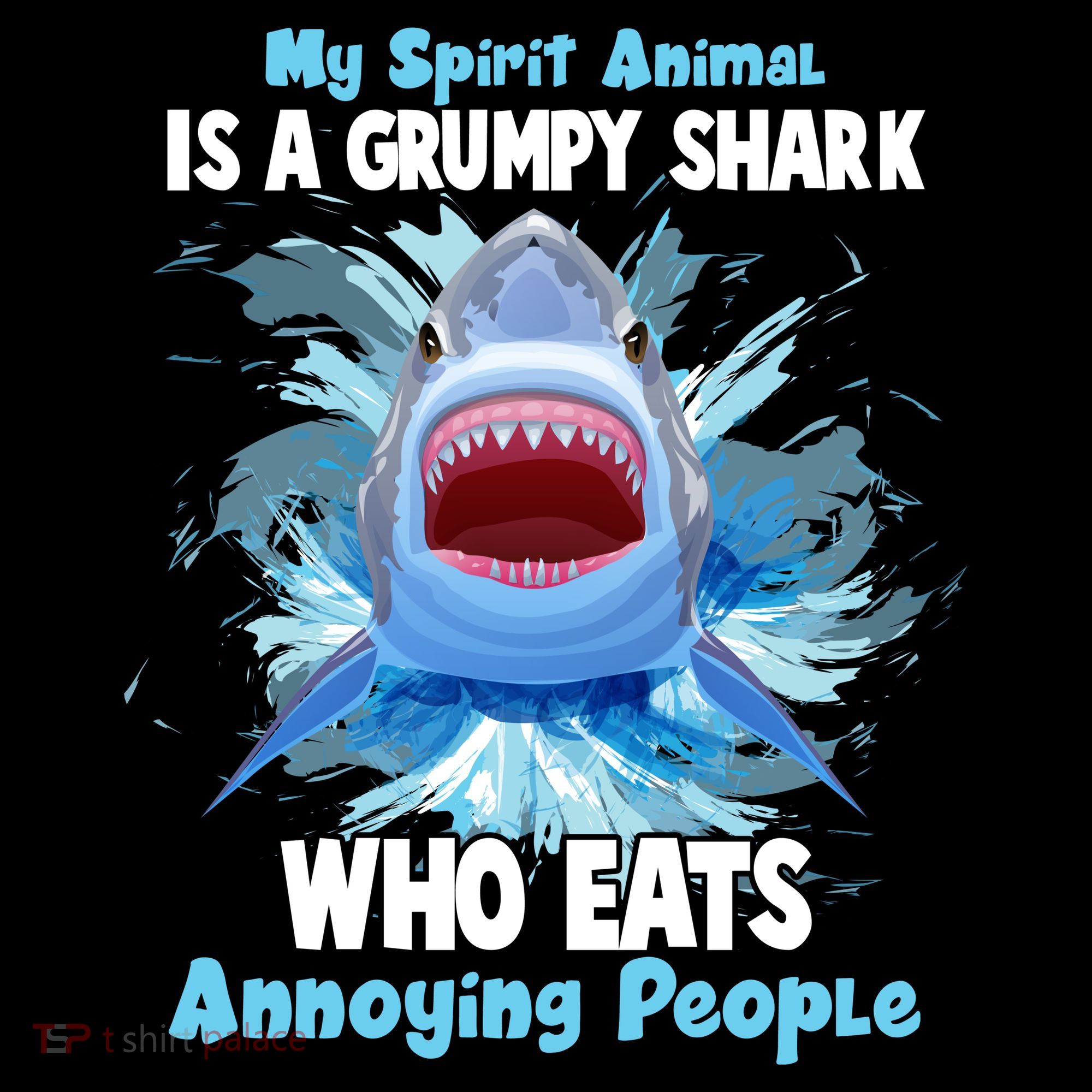 Funny My Spirit Animal Is A Grumpy Shark Backpack