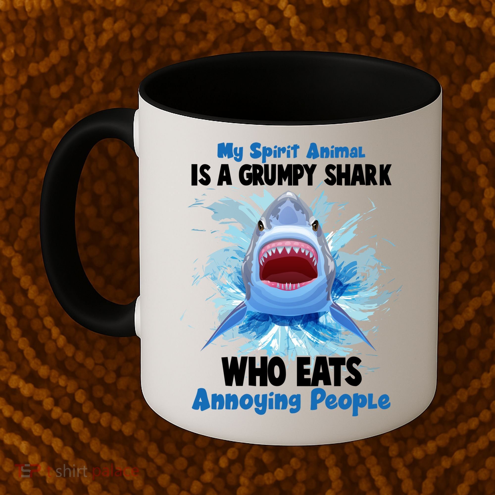 Funny My Spirit Animal Is A Grumpy Shark Coffee Mug