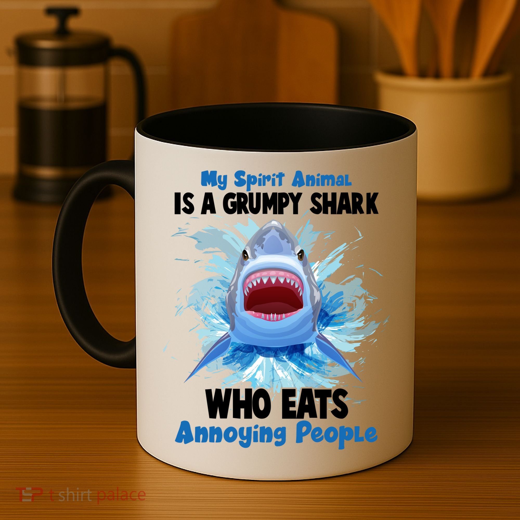 Funny My Spirit Animal Is A Grumpy Shark Coffee Mug