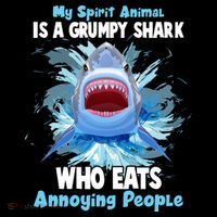 Funny My Spirit Animal Is A Grumpy Shark Ornament thumb 1