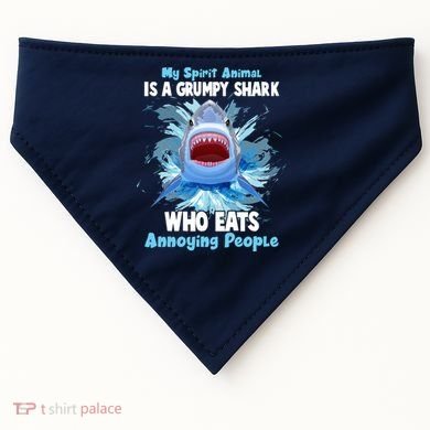Funny My Spirit Animal Is A Grumpy Shark USA-Made Doggie Bandana