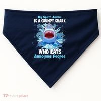 Funny My Spirit Animal Is A Grumpy Shark USA-Made Doggie Bandana thumb 0