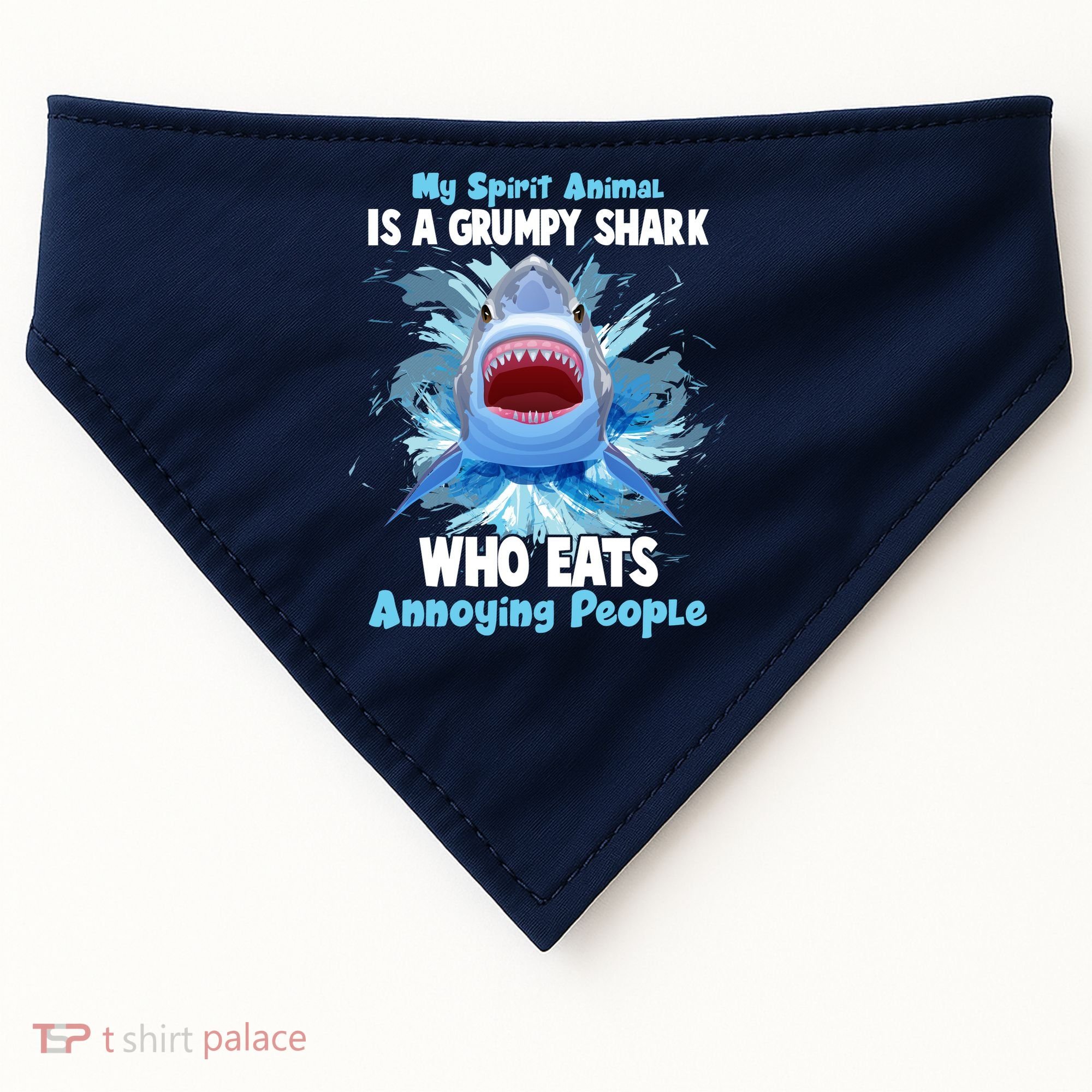 Funny My Spirit Animal Is A Grumpy Shark USA-Made Doggie Bandana