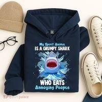 Funny My Spirit Animal Is A Grumpy Shark Hoodie thumb 4