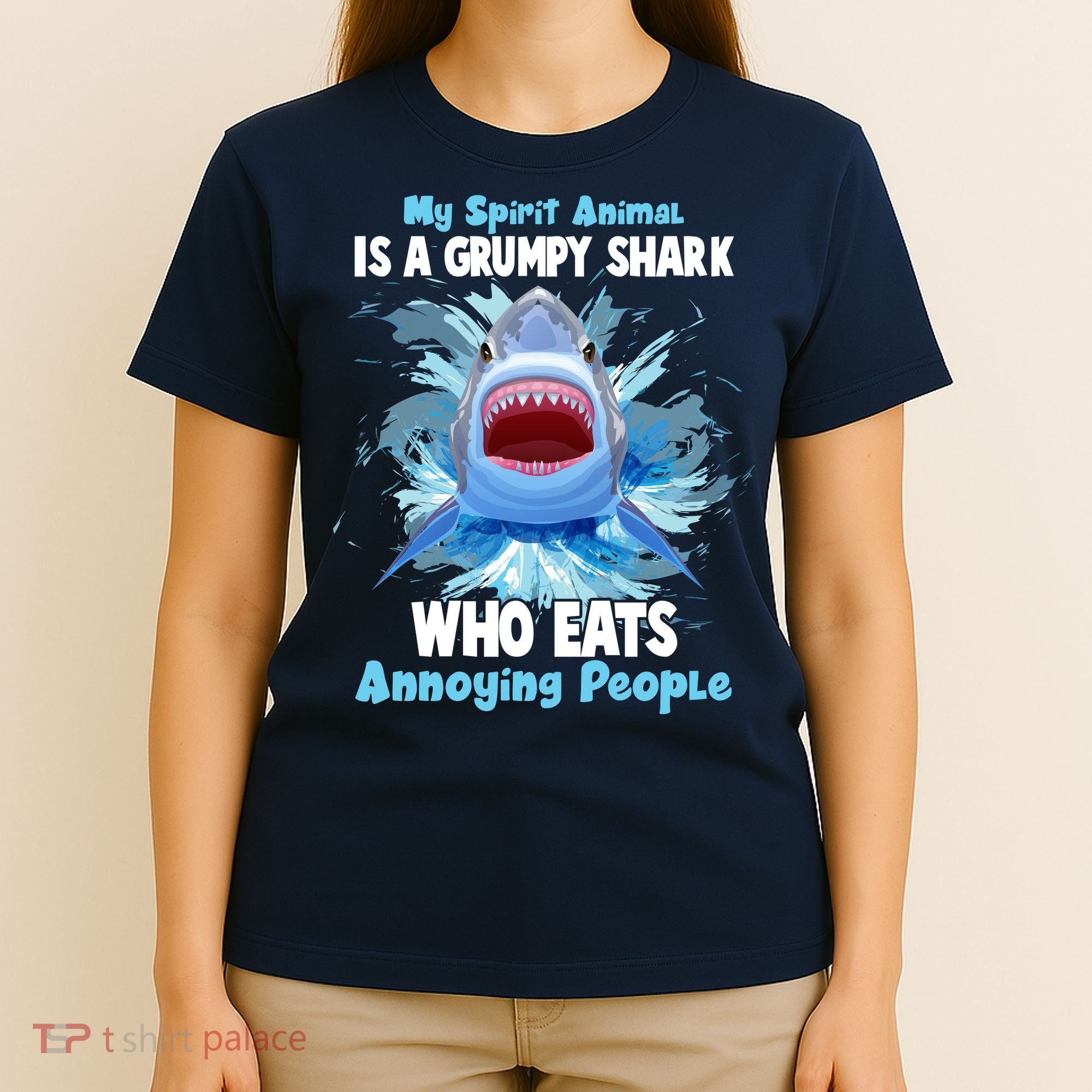 Funny My Spirit Animal Is A Grumpy Shark T-Shirt