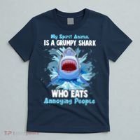 Funny My Spirit Animal Is A Grumpy Shark T-Shirt thumb 5