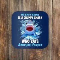 Funny My Spirit Animal Is A Grumpy Shark Coaster thumb 0