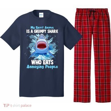 Funny My Spirit Animal Is A Grumpy Shark Pajama Set