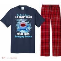 Funny My Spirit Animal Is A Grumpy Shark Pajama Set thumb 0