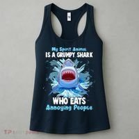 Funny My Spirit Animal Is A Grumpy Shark Women's Tank Top thumb 3