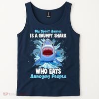 Funny My Spirit Animal Is A Grumpy Shark Tank Top thumb 2