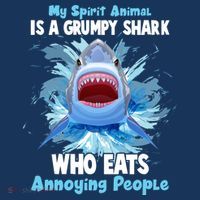 Funny My Spirit Animal Is A Grumpy Shark Tank Top thumb 6
