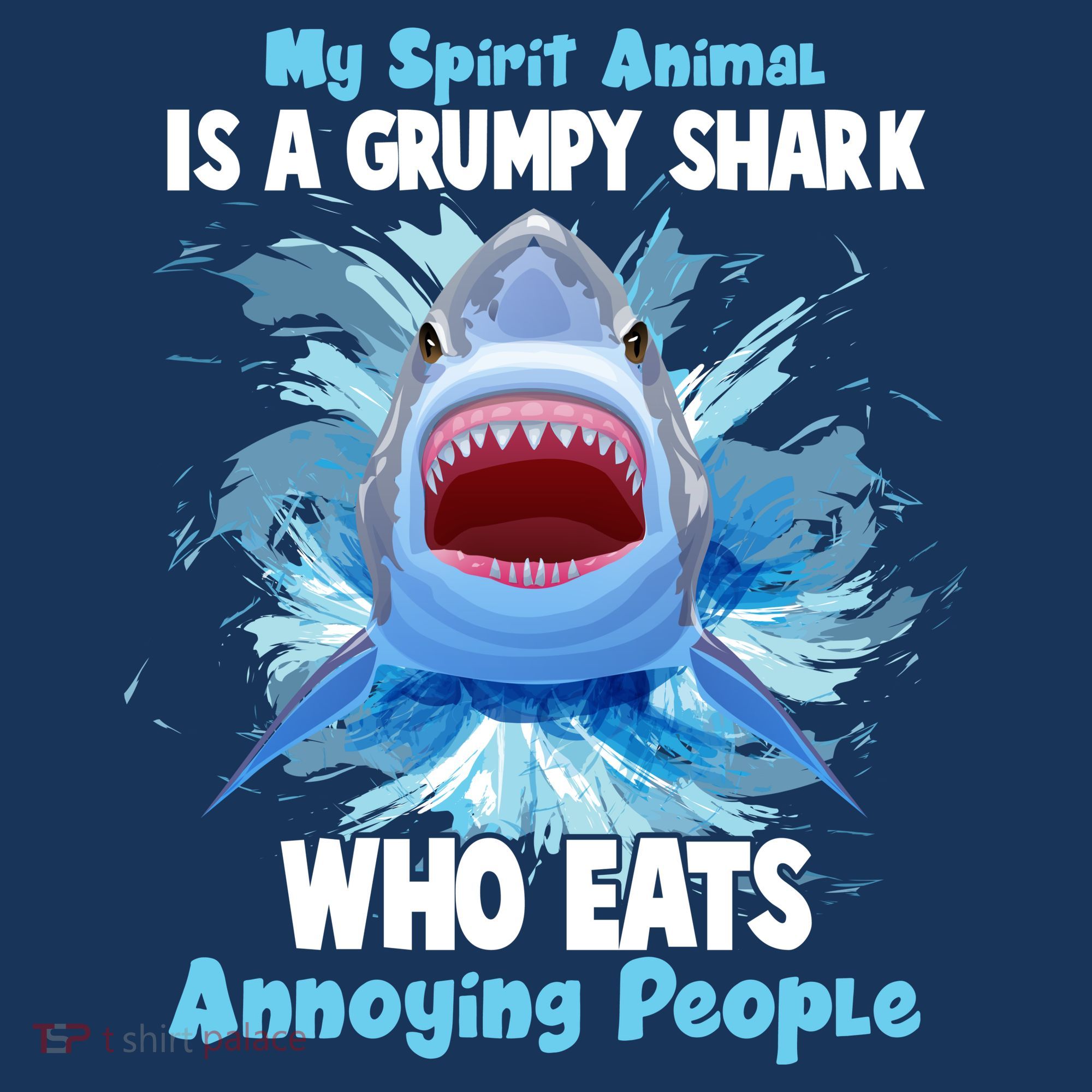 Funny My Spirit Animal Is A Grumpy Shark Golf Towel