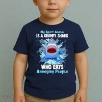 Funny My Spirit Animal Is A Grumpy Shark Toddler T-Shirt thumb 2
