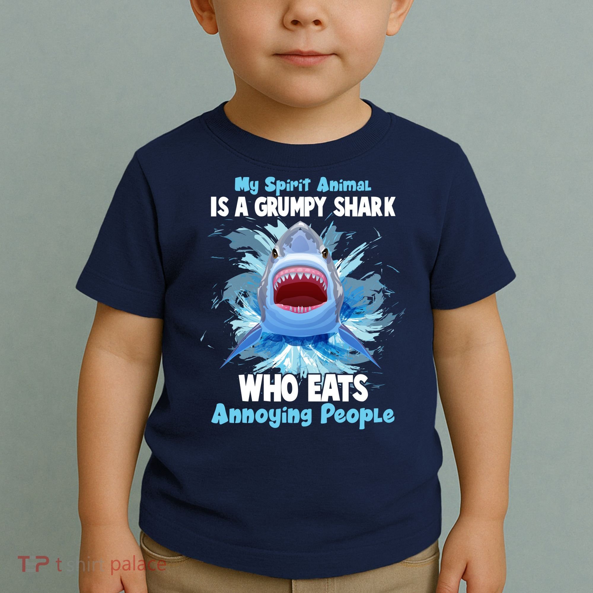 Funny My Spirit Animal Is A Grumpy Shark Toddler T-Shirt