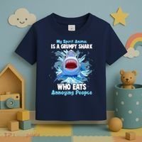 Funny My Spirit Animal Is A Grumpy Shark Toddler T-Shirt thumb 3