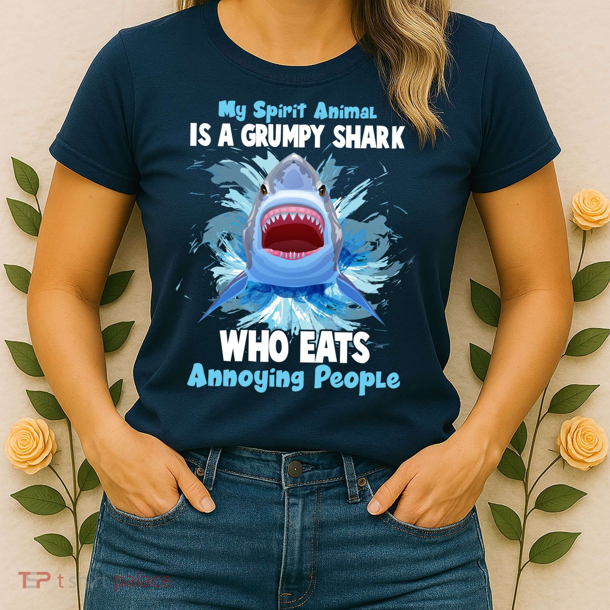 Funny My Spirit Animal Is A Grumpy Shark Women's T-Shirt