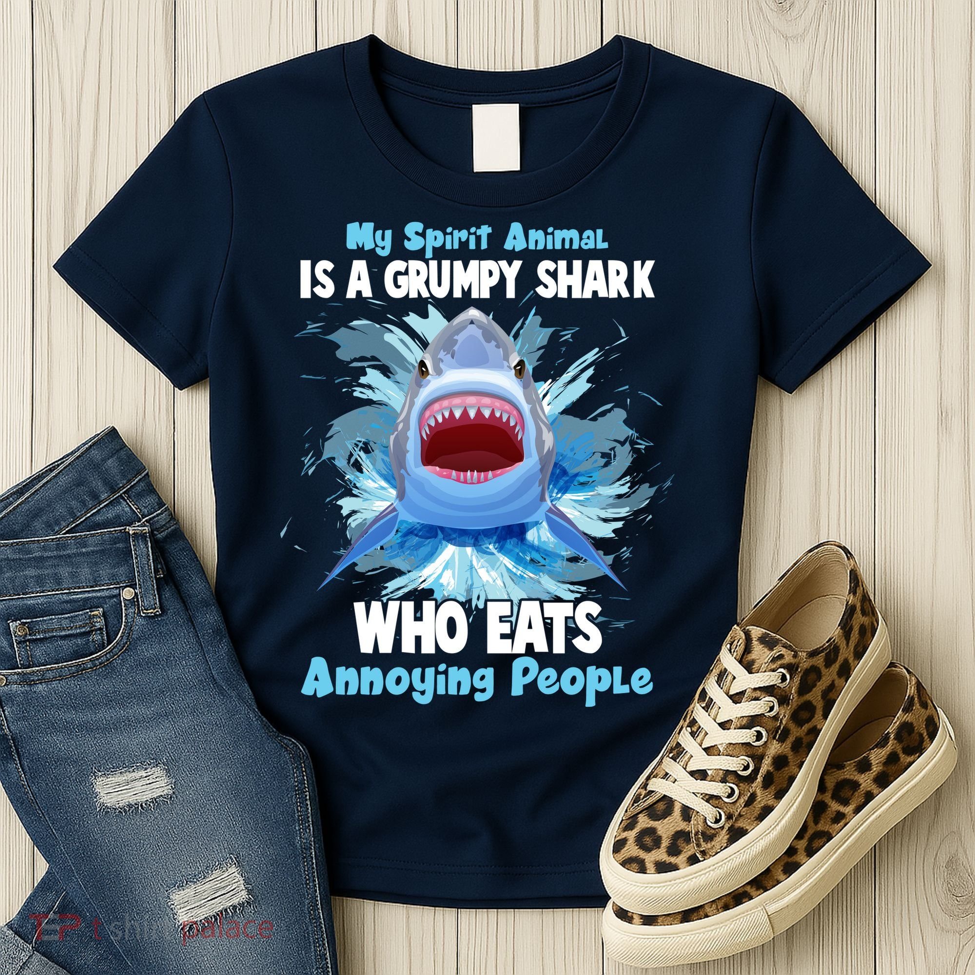 Funny My Spirit Animal Is A Grumpy Shark Women's T-Shirt