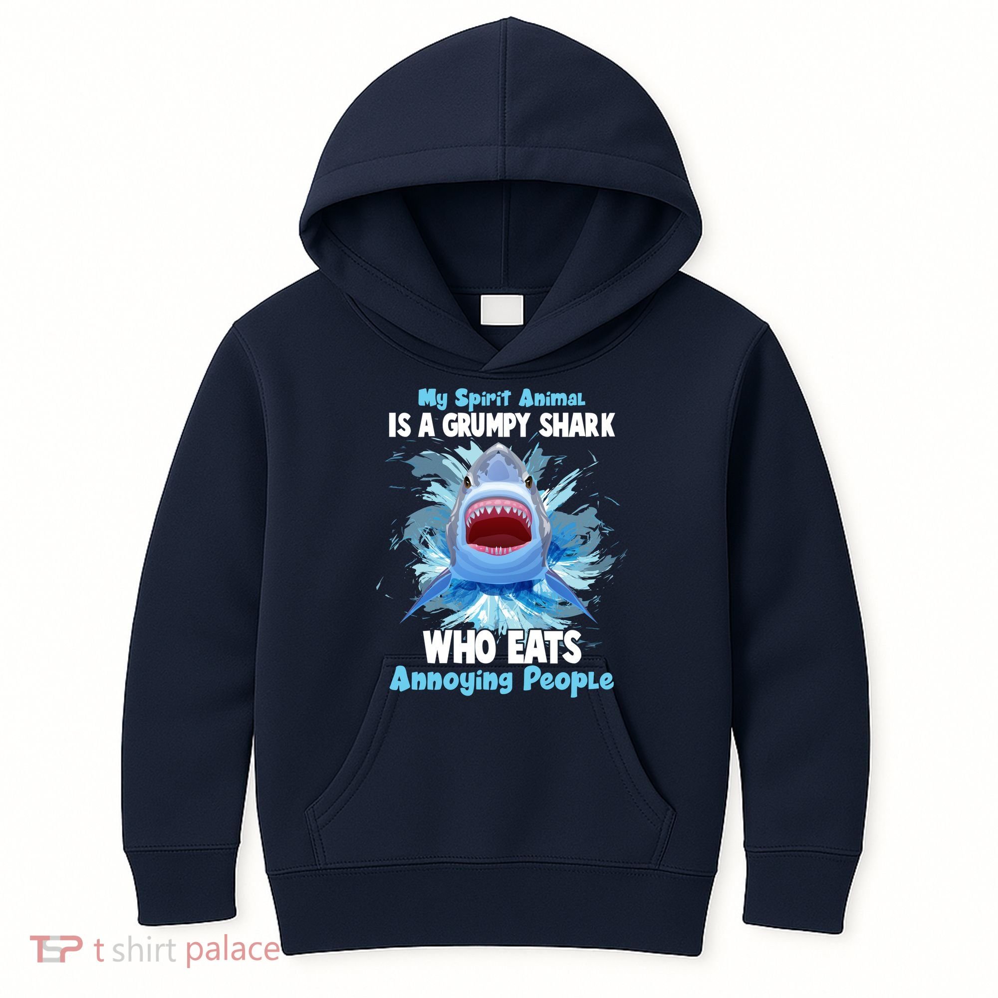 Funny My Spirit Animal Is A Grumpy Shark Kids Hoodie