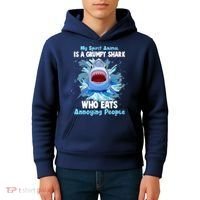 Funny My Spirit Animal Is A Grumpy Shark Kids Hoodie thumb 4