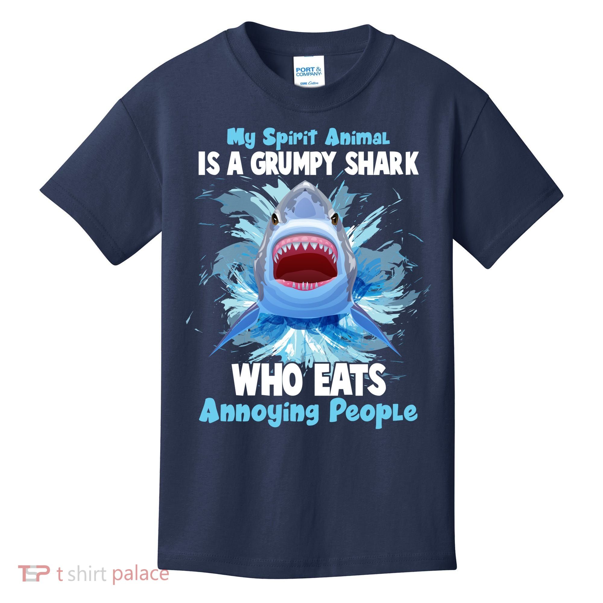 Funny My Spirit Animal Is A Grumpy Shark Kids T-Shirt