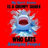 Funny My Spirit Animal Is A Grumpy Shark Santa Hat thumb 1
