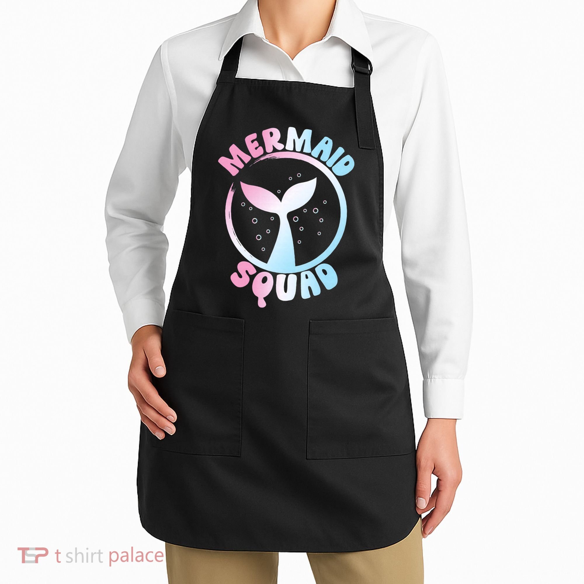 Funny Mermaid Squad Swimming Mermaid Apron