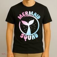 Funny Mermaid Squad Swimming Mermaid T-Shirt thumb 3