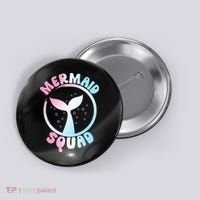 Funny Mermaid Squad Swimming Mermaid Button thumb 0
