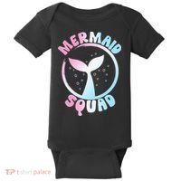 Funny Mermaid Squad Swimming Mermaid Baby Bodysuit thumb 0