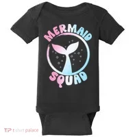 Funny Mermaid Squad Swimming Mermaid Baby Bodysuit thumb 0